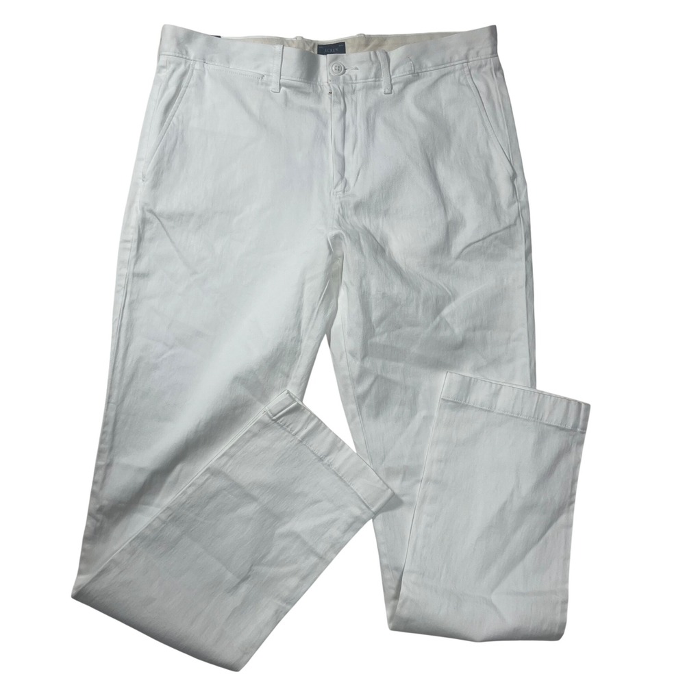 J.Crew 770 Straight Stretch Pants White 32x32 Mens Chinos Preppy Classic Casual
